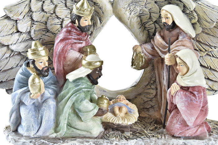 DKD Home Decor Figura de Resina con Alas, Surtido de 2 Unidades, Dorado y Blanco