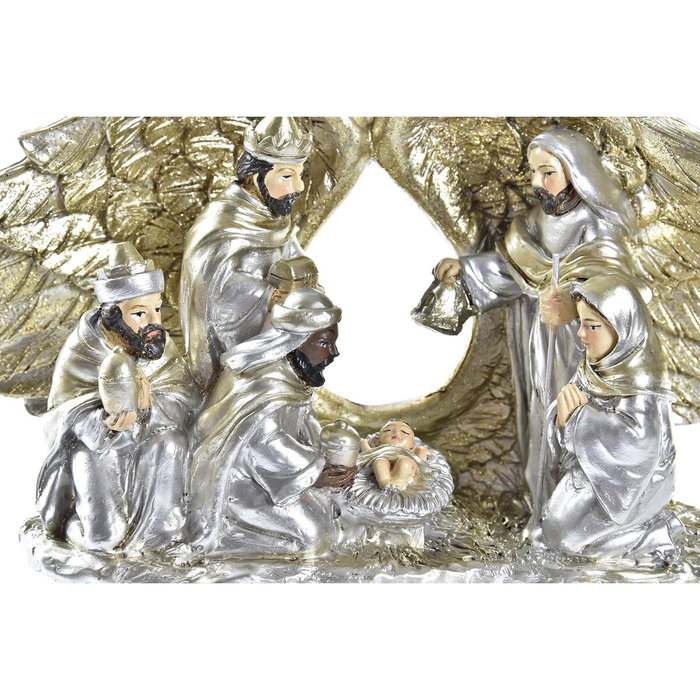DKD Home Decor Figura de Resina con Alas, Surtido de 2 Unidades, Dorado y Blanco