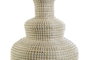DKD Home Decor Lámpara de Sobremesa Seagrass Lino Bordado
