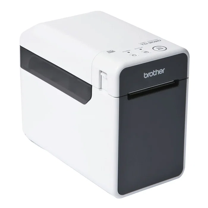 Brother TD-2020A Impresora de Etiquetas Térmica Directa, 203 DPI, 152.4 mm/s, USB 2.0 y Puerto Serie RS232, Ancho de Rollo 63 mm, Auto-Cortador, Compatible ZPLII