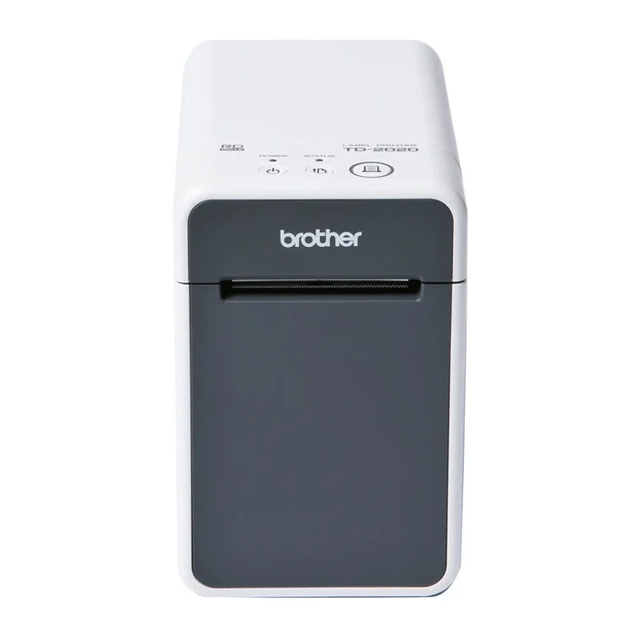 Brother TD-2020A Impresora de Etiquetas Térmica Directa, 203 DPI, 152.4 mm/s, USB 2.0 y Puerto Serie RS232, Ancho de Rollo 63 mm, Auto-Cortador, Compatible ZPLII