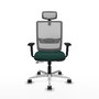 PIQUERAS Y CRESPO Silla de oficina Haches con mecanismo Sincro/Traslack Verde botella y Gris