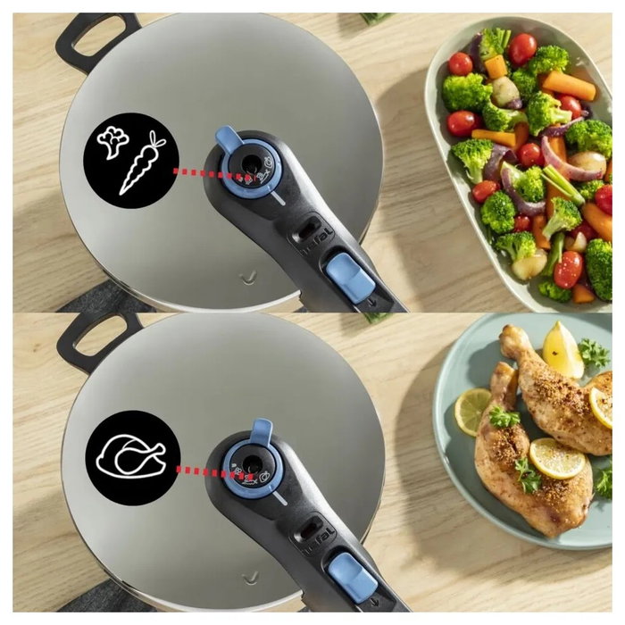 Tefal Olla a Presión Secure Trendy P2584401 de 8L en Acero Inoxidable
