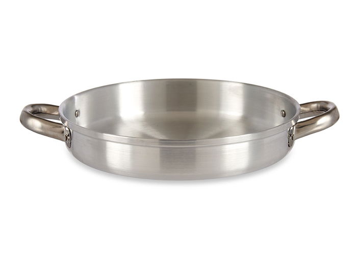 Kinvara Sarten Aluminio con Asas 24 cm - Plata, Apta para Gas y Horno, 33x4.5x25 cm (Set de 12)