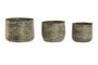 DKD Home Decor Macetero Mundra Verde Aluminio Hecho a Mano Set de 3 Piezas 17 x 17 x 13 cm