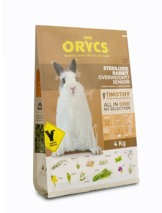 ORYCS Sterilized Conejo 4kg - Alimento para Conejos Esterilizados, Sobrepeso y Seniors ORYCS Sterilized Conejo 4kg - Alimento para Conejos Esterilizados, Sobrepeso y Seniors