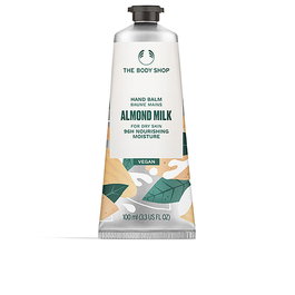 The Body Shop ALMOND MILK Bálsamo de Manos 100 ml - Hidratante, Aroma Dulce, 97% Ingredientes Naturales, Vegano, Tamaño Viaje