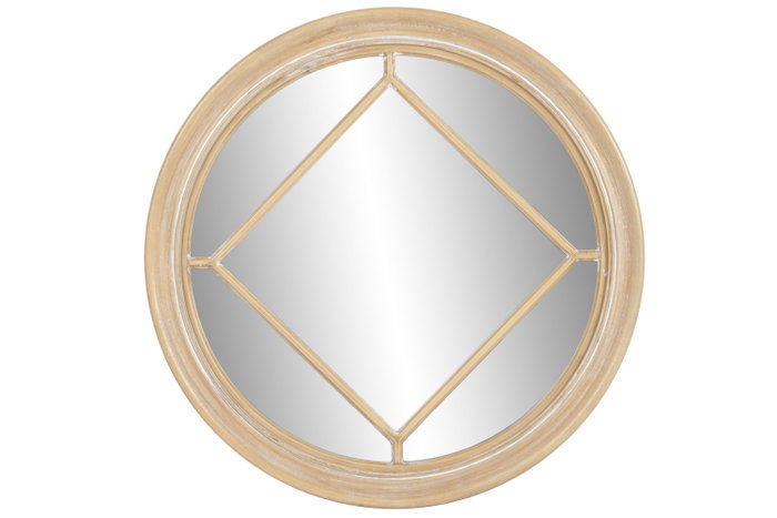 DKD Home Decor Espejo Redondo de Paulownia y Cristal Decapé Natural 69x69 cm DKD Home Decor Espejo Redondo de Paulownia y Cristal Decapé Natural 69x69 cm