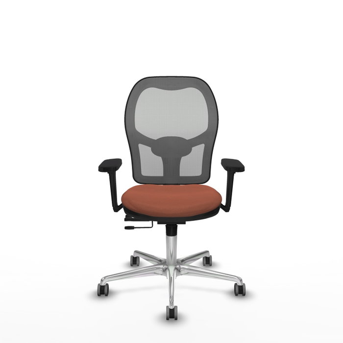 PIQUERAS Y CRESPO Silla de oficina Jorquera con mecanismo Sincro/Traslack, Marrón y Gris