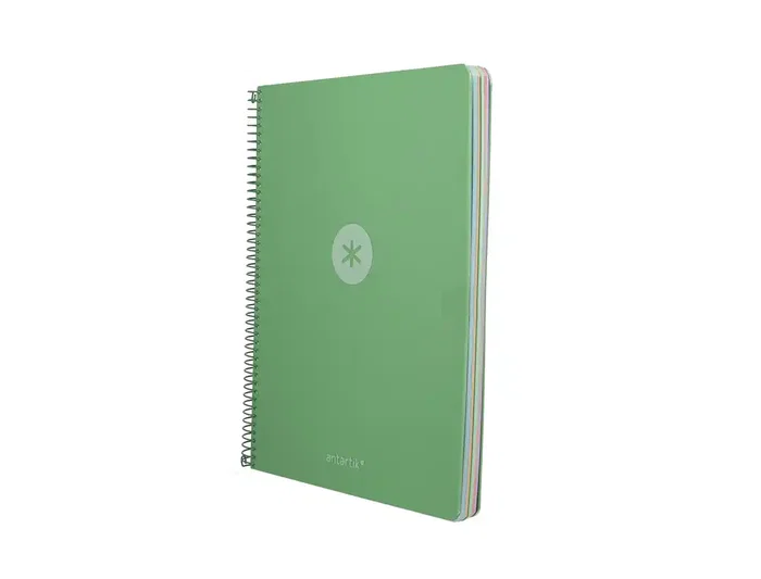 Antartik Cuaderno Espiral Micro A4 Tapa Foam 120 Hojas 90gr Cuadriculado 5mm Color Verde Matcha