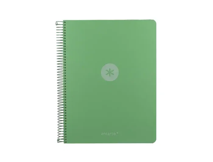 Antartik Cuaderno Espiral Micro A4 Tapa Foam 120 Hojas 90gr Cuadriculado 5mm Color Verde Matcha