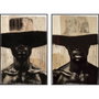 DKD Home Decor Set de 2 Cuadros Lienzo Africano Sombrer 83x4,5x123 cm