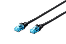 Digitus Cable de Red CAT 5e U-UTP Patch Cord, Cobre, PVC AWG 26/7, Longitud 2 m, Negro