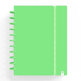 Carchivo Cuaderno Ingeniox Espiral A4 80 Hojas 100 gr Cuadrícula 5x5 Tapas PP Semi-Rígido Cierre Goma Verde Pastel