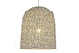 DKD Home Decor Lámpara de Techo de Hierro y Madera Blanco