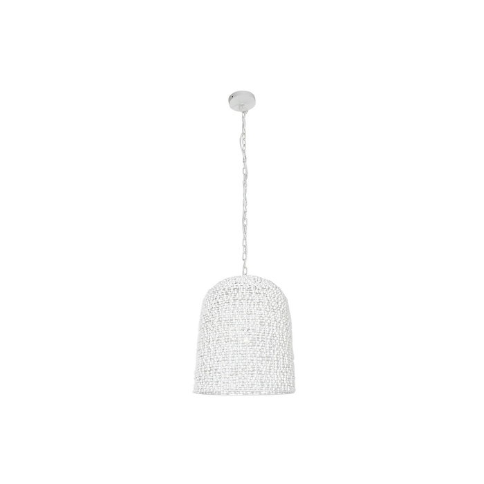 DKD Home Decor Lámpara de Techo de Hierro y Madera Blanco