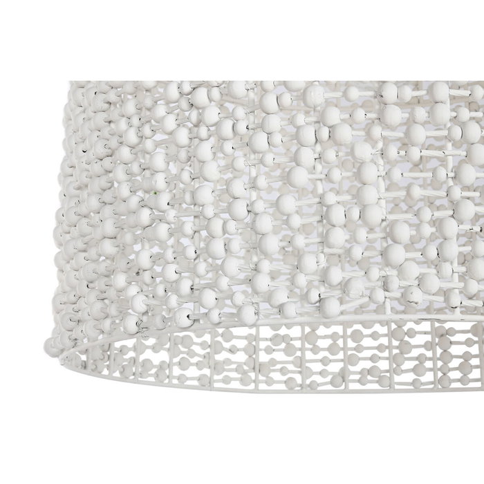 DKD Home Decor Lámpara de Techo de Hierro y Madera Blanco