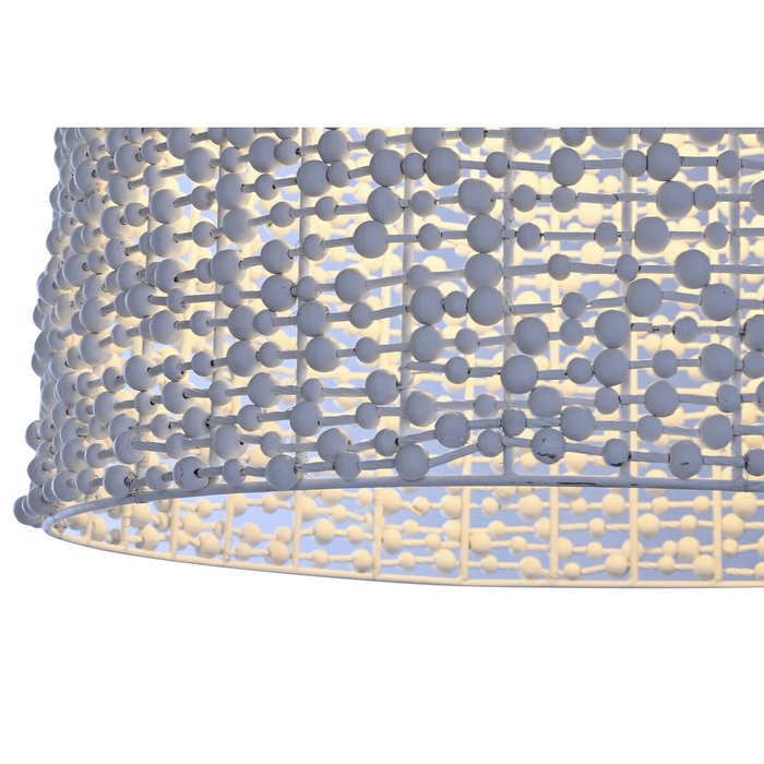 DKD Home Decor Lámpara de Techo de Hierro y Madera Blanco