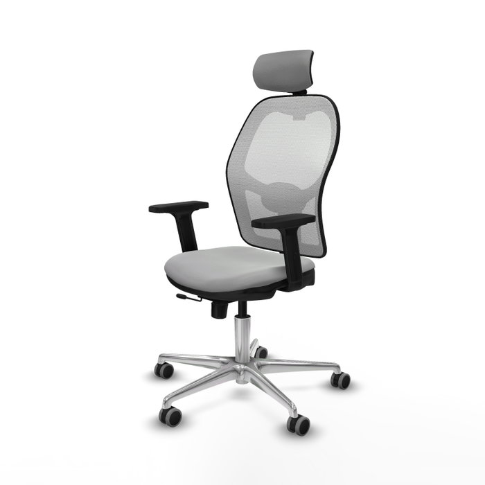 PIQUERAS Y CRESPO Silla de oficina Jorquera con mecanismo Sincro/Traslack Gris claro y Blanco