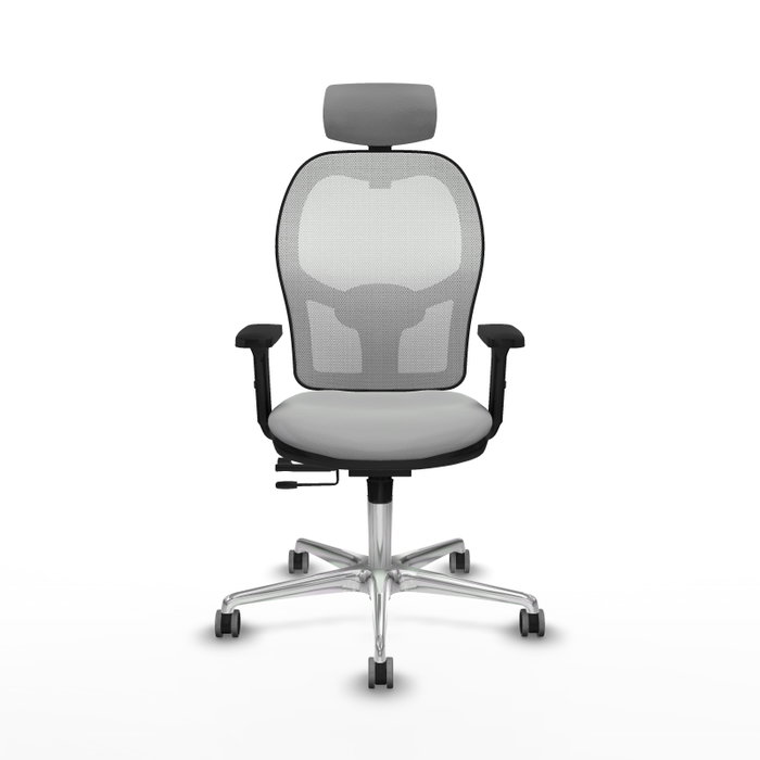 PIQUERAS Y CRESPO Silla de oficina Jorquera con mecanismo Sincro/Traslack Gris claro y Blanco