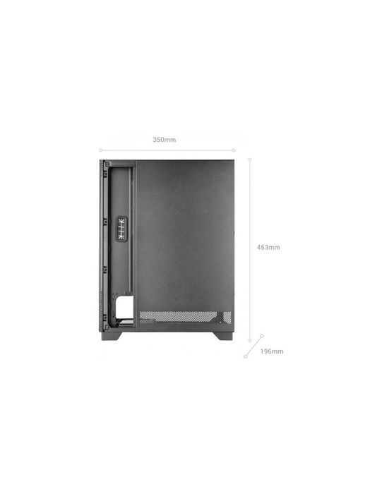 Mars Gaming MCPULSAR Caja de Ordenador ATX con Pantalla LCD frontal, Doble Ventana de Cristal Templado, Compatible con MicroATX/Mini-ITX, 5 Ventiladores, USB-C