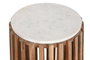 DKD Home Decor Mesita Auxiliar Moderno Blanco Natural Marmol Mango 47 x 58 x 47 cm