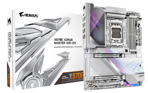 Gigabyte X870E AORUS MASTER X3D ICE, ATX, Blanco Gigabyte X870E AORUS MASTER X3D ICE, ATX, Blanco