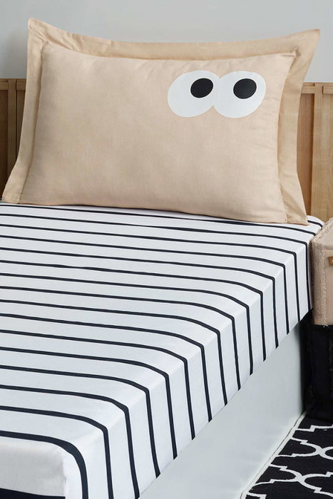 L'essentiel linge de maison Funny Cizgili Juego de Sábanas Individual Marrón 65% Algodón 35% Poliéster 100x200 cm