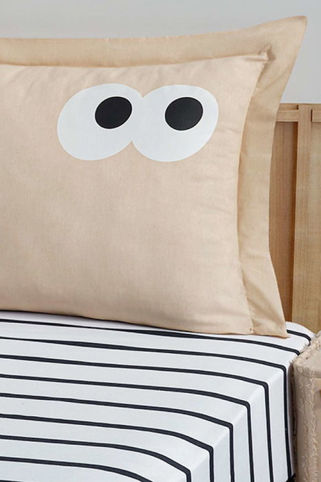 L'essentiel linge de maison Funny Cizgili Juego de Sábanas Individual Marrón 65% Algodón 35% Poliéster 100x200 cm