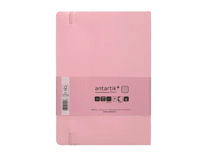 Antartik Cuaderno Antartik Notes Tapa Blanda A5 Hojas Cuadricula Rosa Pastel 80 Hojas 80 Gr FSC