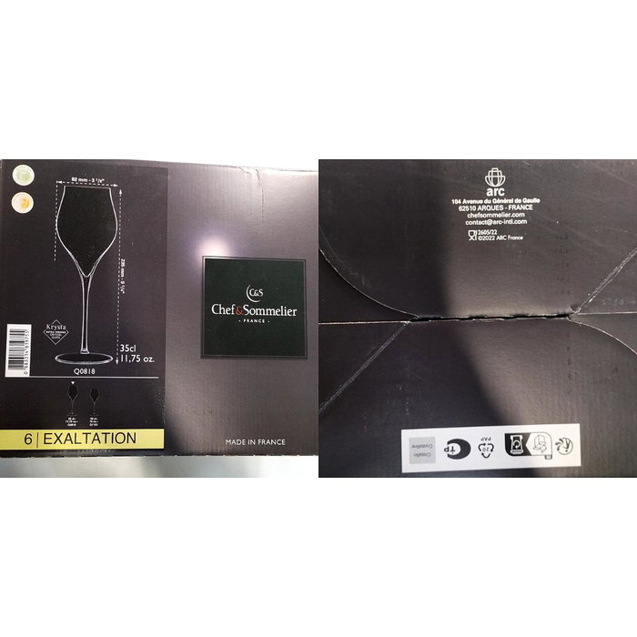Chef & Sommelier Caja 6 Copas Flauta Krysta Exaltation 35 cL
