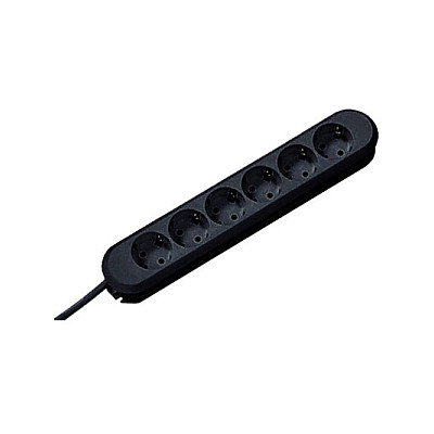 BACHMANN Regleta de Conexión 6 Tomas con Protección, Cable 1.5 m, Negro - Referencia 381.147K BACHMANN Regleta de Conexión 6 Tomas con Protección, Cable 1.5 m, Negro - Referencia 381.147K
