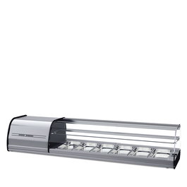 Infrico Vitrina Tapas 2 P. VET6DP Plata 6GN1/3 - Vitrina expositor para tapas, plata