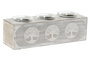 DKD Home Decor Portavelas Indio Gris Blanco 7 x 7 x 23 cm MDF Cristal (4 Unidades)