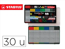 Stabilo Rotulador Creative Tips Arty Lineclassic Estuche Metálico 30 Puntas Calibradas