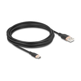DeLOCK 81228 Cable USB 2.0 Tipo-A Macho a Tipo-C Macho (4m) para Transmisión de Datos y Carga - Negro