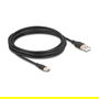 DeLOCK 81228 Cable USB 2.0 Tipo-A Macho a Tipo-C Macho (4m) para Transmisión de Datos y Carga - Negro