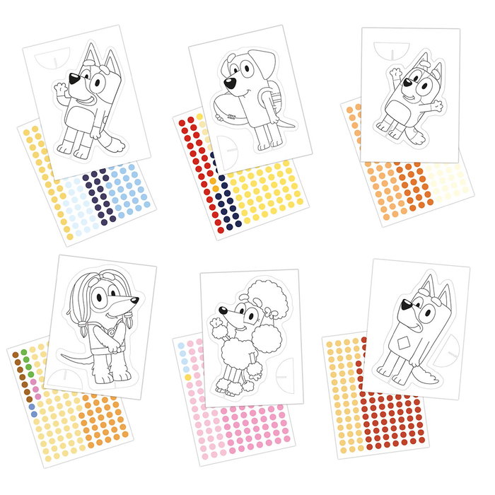 Educa Bluey Set Creativo 3D Personajes de Cartón con Pegatinas 19885 para Niños +3 Años