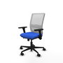 PIQUERAS Y CRESPO Silla de oficina Haches con mecanismo Sincro/Traslack, Azul y Blanco