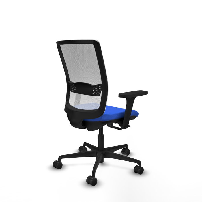 PIQUERAS Y CRESPO Silla de oficina Haches con mecanismo Sincro/Traslack, Azul y Blanco