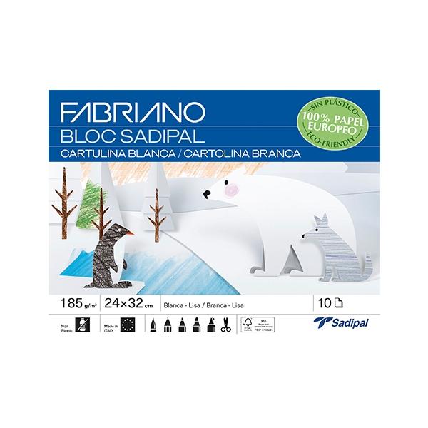 Sadipal Bloc de Cartulina Blanca para Manualidades 32x24cm 10 Hojas
