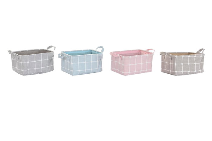 DKD Home Decor Cesta de Poliéster y EVA, Surtido de 4 Unidades DKD Home Decor Cesta de Poliéster y EVA, Surtido de 4 Unidades