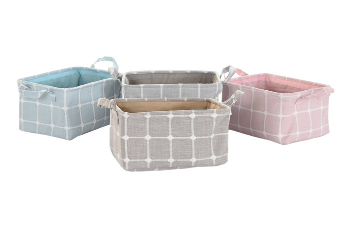 DKD Home Decor Cesta de Poliéster y EVA, Surtido de 4 Unidades DKD Home Decor Cesta de Poliéster y EVA, Surtido de 4 Unidades