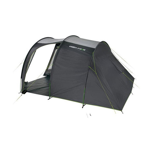 High Peak Ancona 4.0 Tienda de Campaña Familiar Tipo Túnel para 4 Personas - Verde/Gris Oscuro/Gris Claro