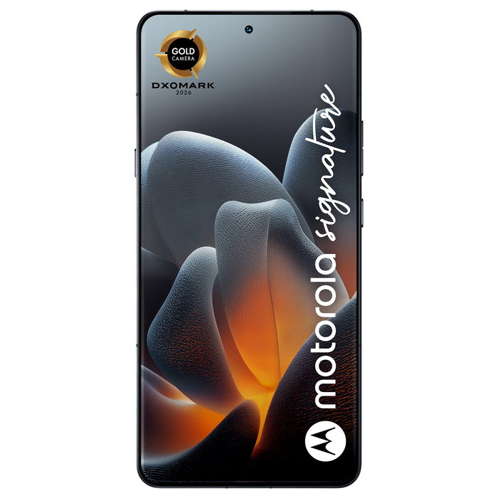 Motorola Signature 5G Smartphone 6.78" Extreme AMOLED 165Hz Snapdragon 8 Gen 5, 16GB RAM 512GB, Triple Cámara 50MP Sony LYTIA 600, Android 16.0, Batería 5200mAh, Azul Oscuro