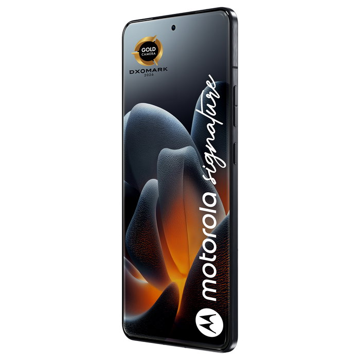 Motorola Signature 5G Smartphone 6.78" Extreme AMOLED 165Hz Snapdragon 8 Gen 5, 16GB RAM 512GB, Triple Cámara 50MP Sony LYTIA 600, Android 16.0, Batería 5200mAh, Azul Oscuro
