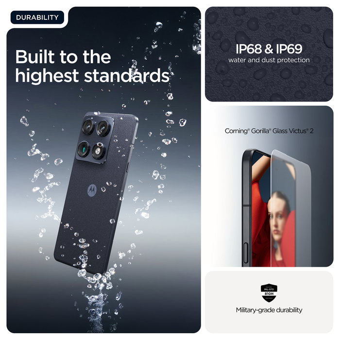 Motorola Signature 5G Smartphone 6.78" Extreme AMOLED 165Hz Snapdragon 8 Gen 5, 16GB RAM 512GB, Triple Cámara 50MP Sony LYTIA 600, Android 16.0, Batería 5200mAh, Azul Oscuro