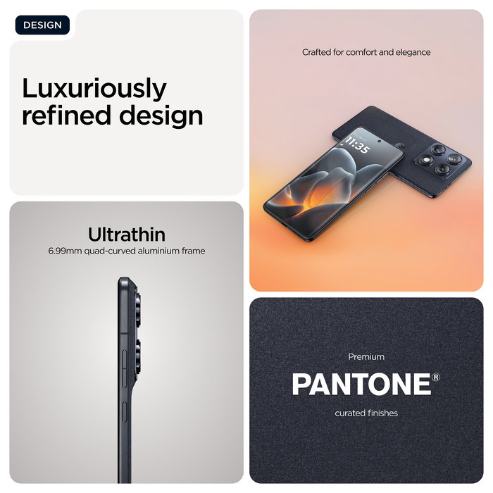 Motorola Signature 5G Smartphone 6.78" Extreme AMOLED 165Hz Snapdragon 8 Gen 5, 16GB RAM 512GB, Triple Cámara 50MP Sony LYTIA 600, Android 16.0, Batería 5200mAh, Azul Oscuro