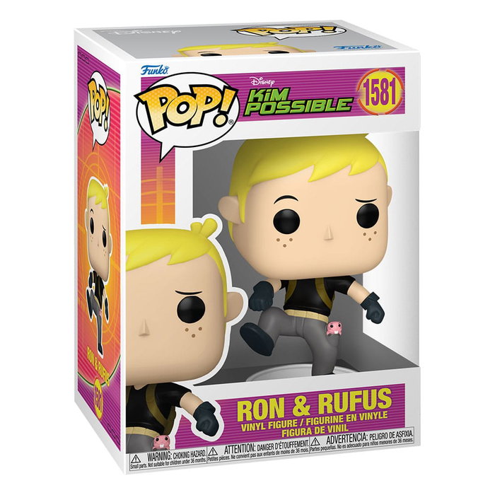 Funko Pop Disney Kim Possible Ron Stoppable con Rufus Figura Vinilo 9 cm