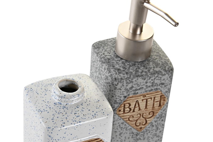 DKD Home Decor Dosificador de Gres 380 ml - Set de 2 Surtido